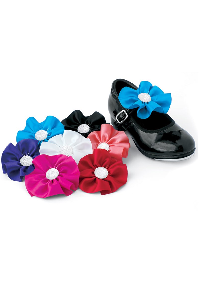 Dance Accessories - Rosette Shoe Bow - Black - OSFA - SA6