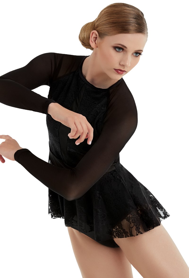 Lace And Mesh Peplum Top