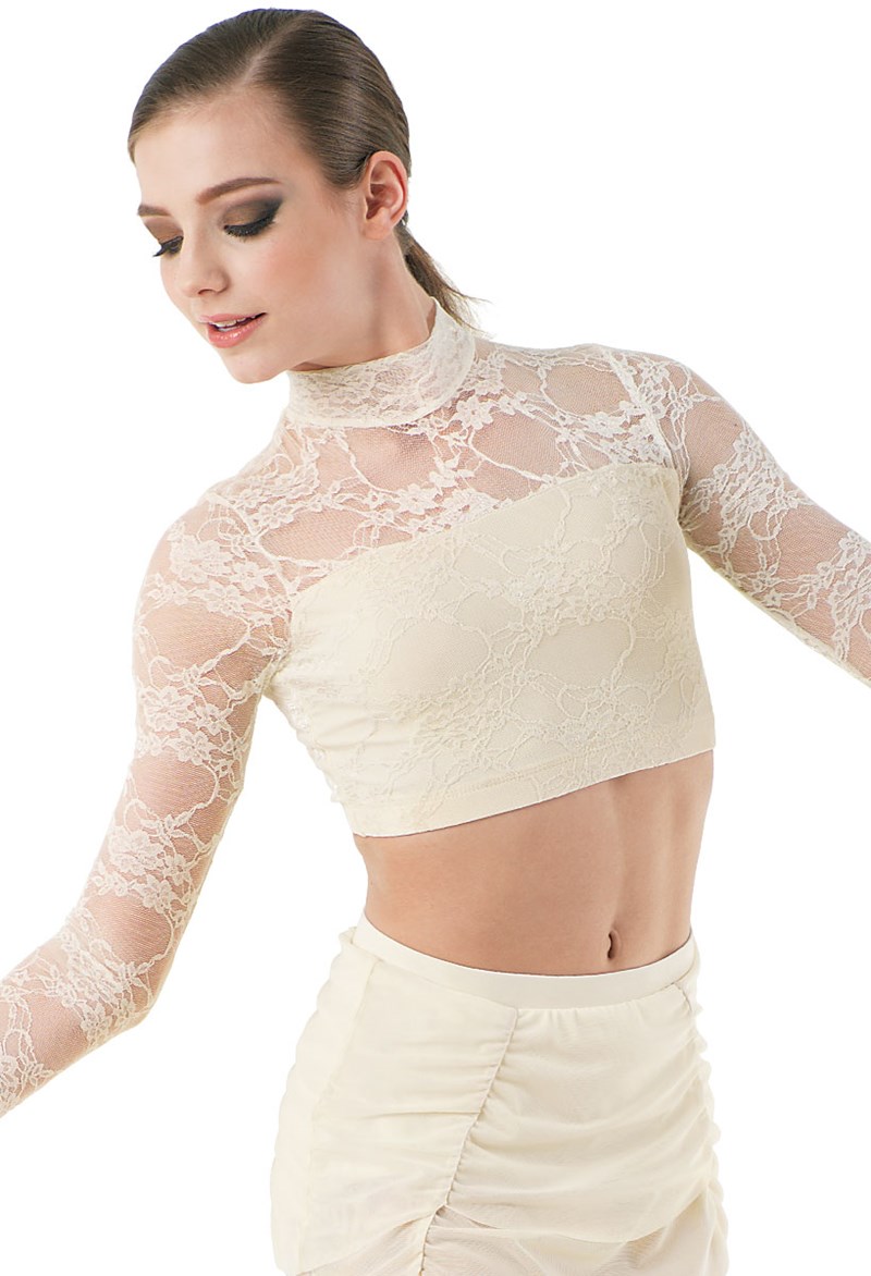 Lace Turtleneck Crop Top