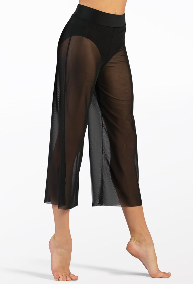 Dance Bottoms - Mesh Culotte Pants - Black - Large Adult - SM11441