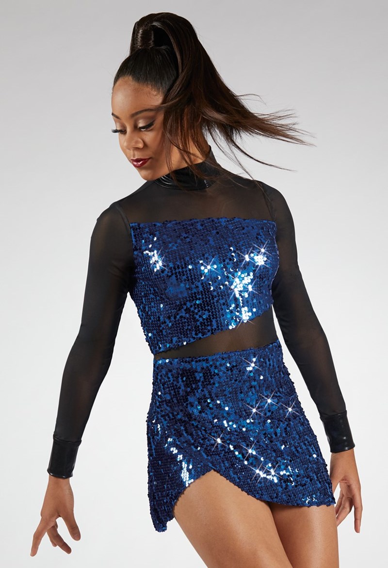 Dance Dresses - Ultra Sparkle Wrap Front Dress - Royal - Large Child - SQ11734