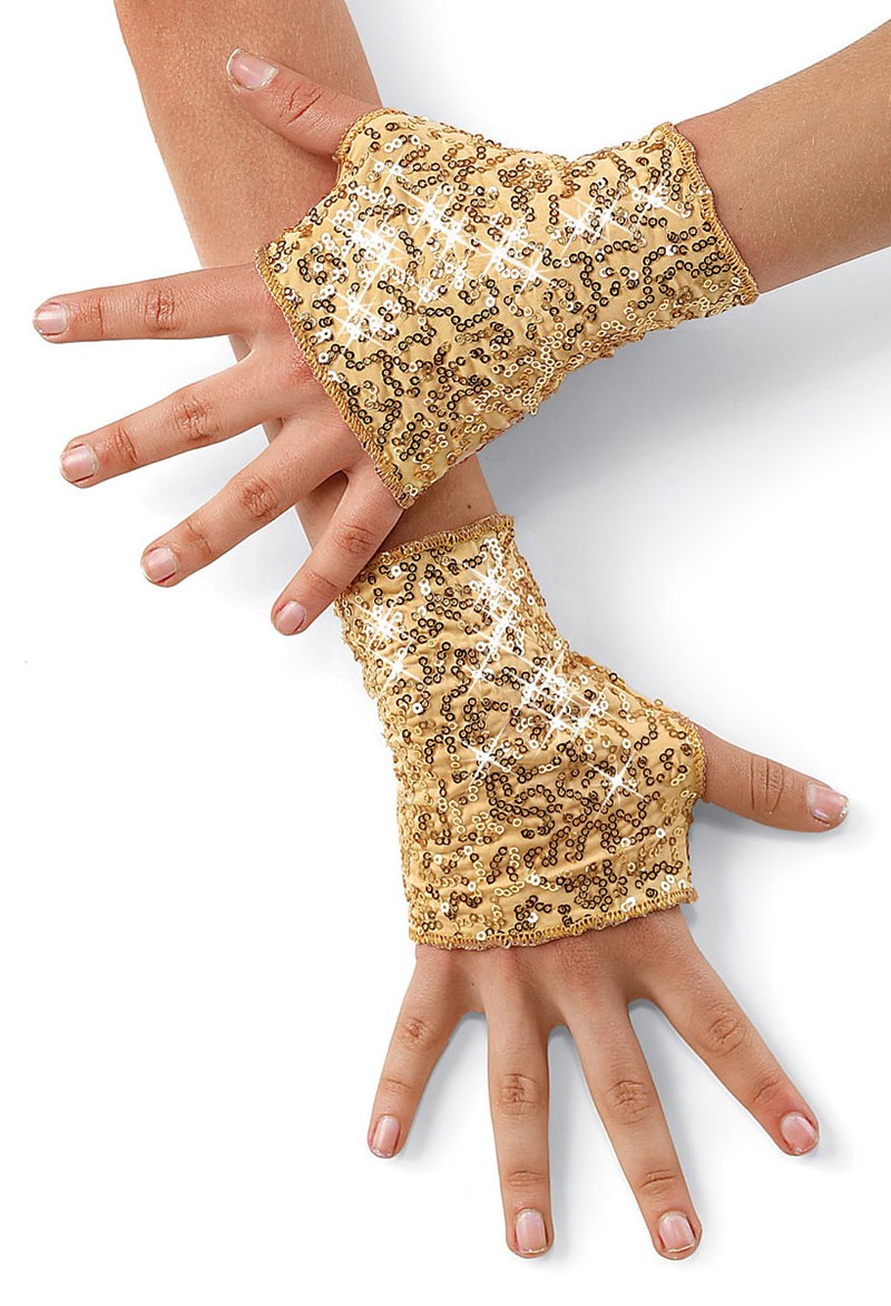 Dance Accessories - Sequin Performance Mitts - Gold - SMC - SQ3908
