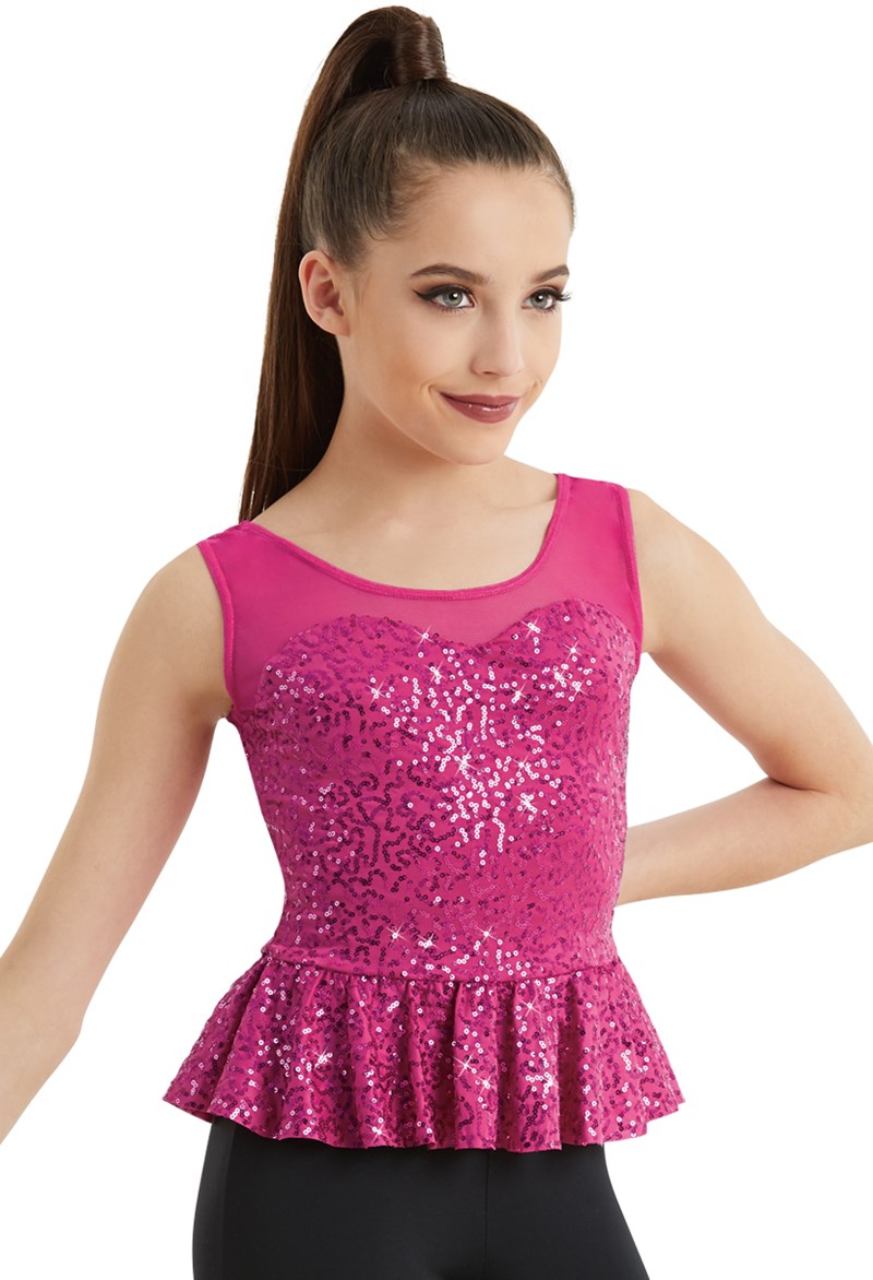 Sequin Peplum Top
