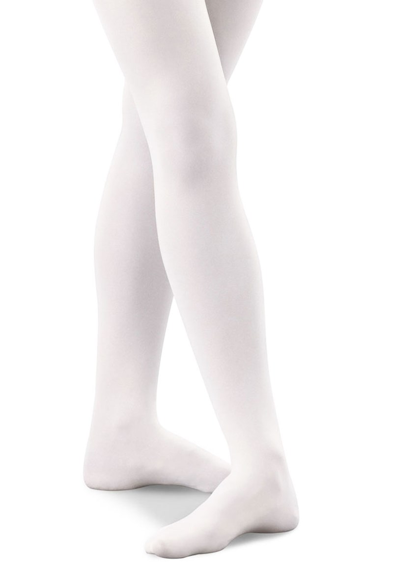 Dance Tights - Snag-Resistant Tights - Kids - White - Intermediate Child - T80C