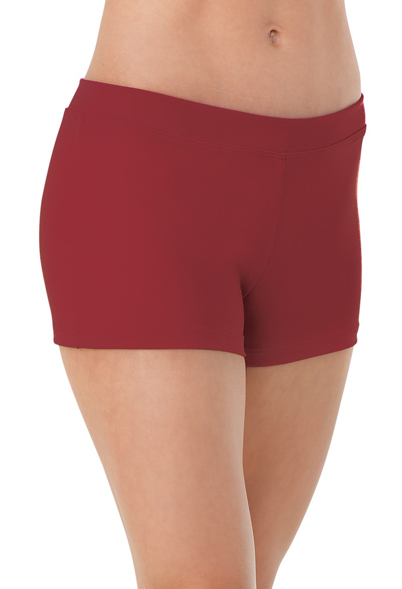 Dance Shorts - Capezio Low Rise Shorts - Maroon - Extra Small - TB113