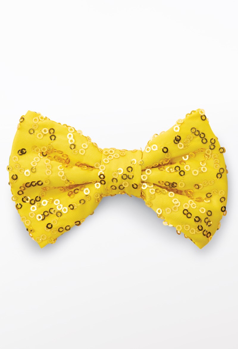 Dance Accessories - Sequin Spandex Bow Tie - CANARY - CHLD - TIE1