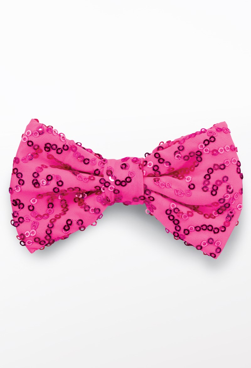 Dance Accessories - Sequin Spandex Bow Tie - Magic Pink - ADLT - TIE1