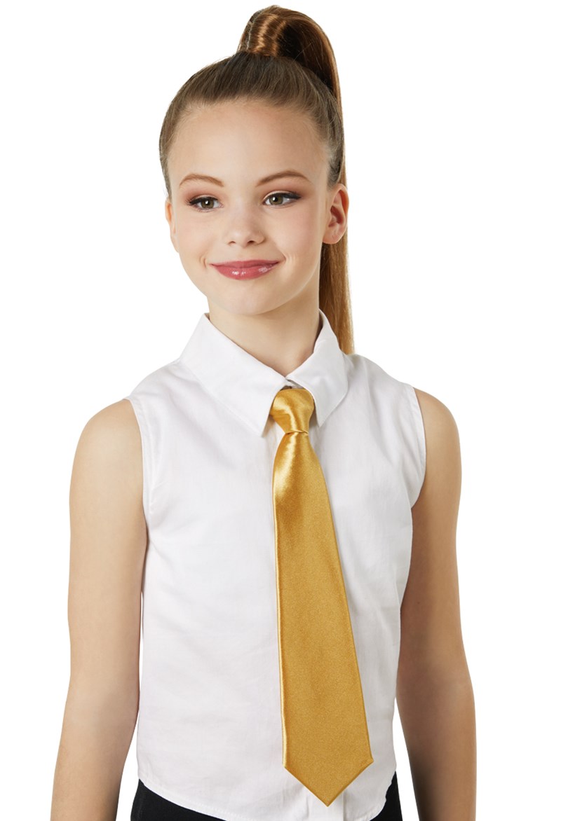 Dance Accessories - Satin Necktie - Gold - MCLC - TIE6