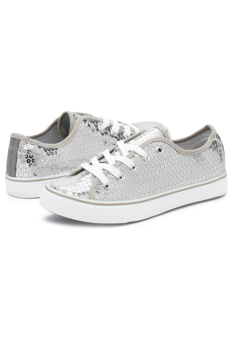 Dance Shoes - Sequin Low-Top Sneakers - Silver - 11CM - WL6033