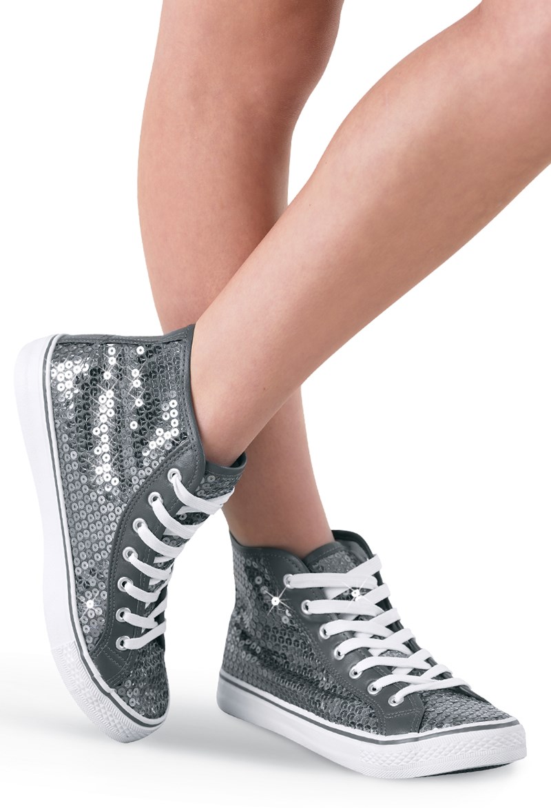 Balera Sequin High-Top Sneakers - Silver - WL6034
