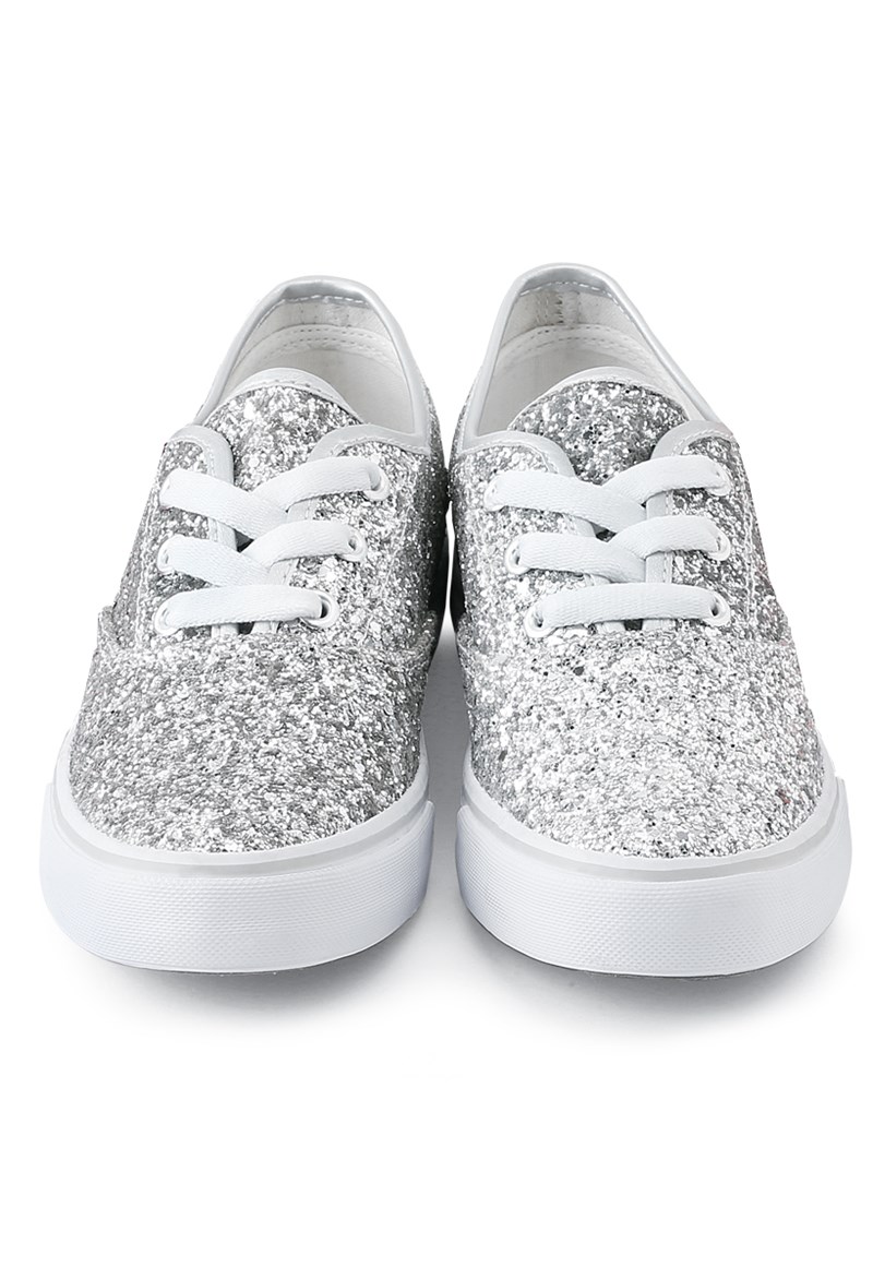 Dance Shoes - Glitter Low-Top Dance Sneakers - Silver - 1AM - WL6040