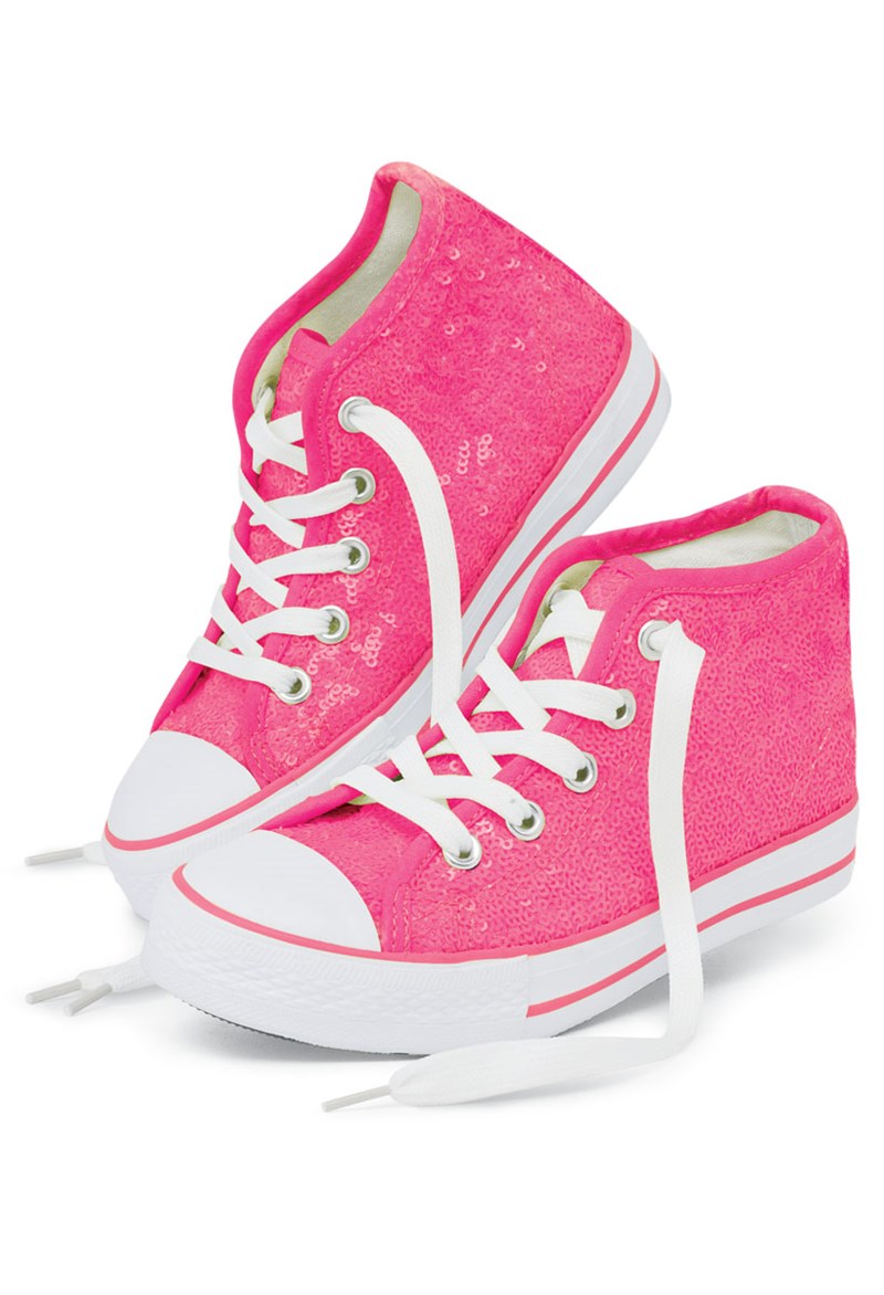 Neon Sequin High Top Sneakers