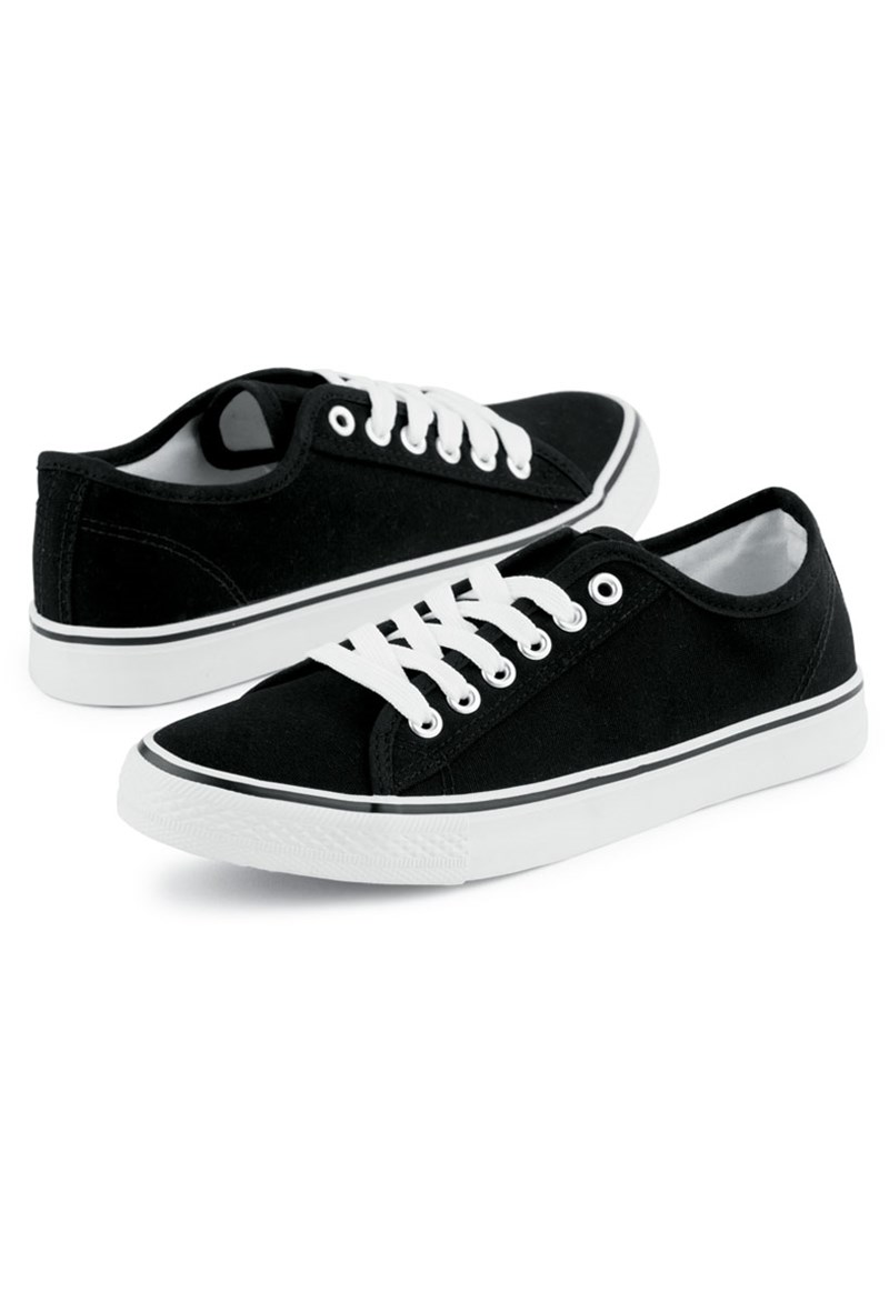 Dance Shoes - Canvas Low-Top Sneakers - Black - 7AM - WL9382