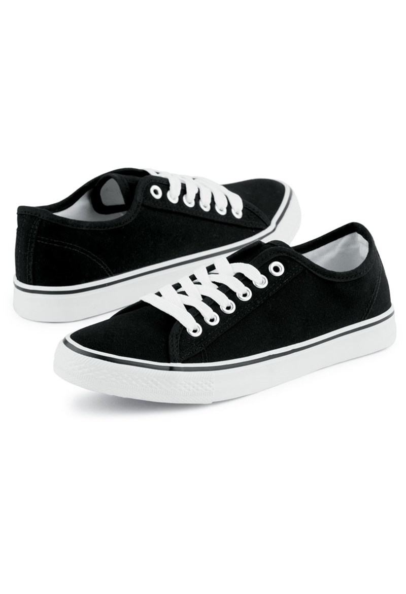 Dance Shoes - Canvas Low-Top Sneakers - Black - 8AM - WL9382