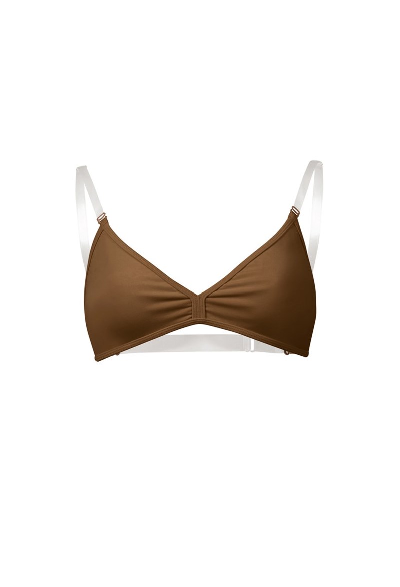 Dance Accessories - Bloch Deva Clear Back Bra - Cocoa - Large - Z3357