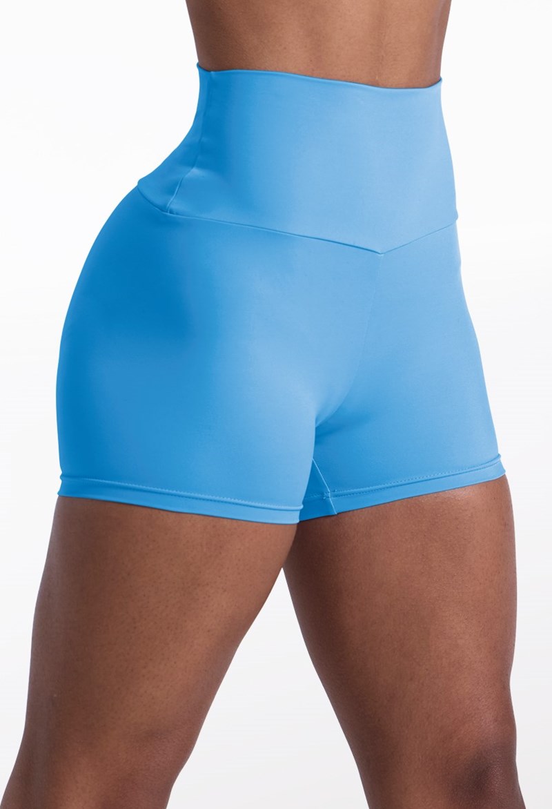 Wide Waist Booty Shorts - Sky Blue - Small Child - Dance Short 14072