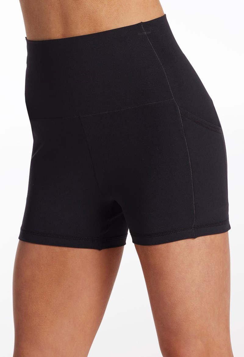 Dance Shorts - FlexTek U-Back Shorts - Black - Extra Large Child - 15226