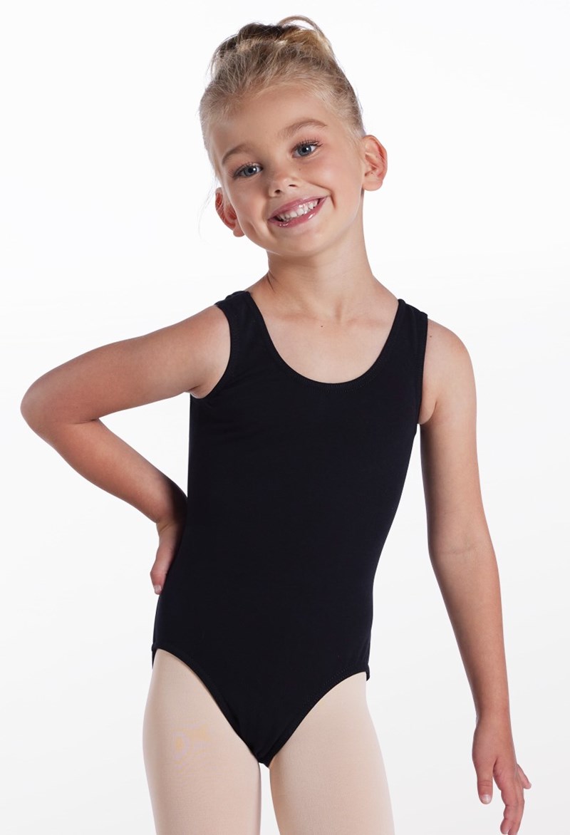 Cassie Cotton Tank Dance Leotard - Black - XL Child - 17867