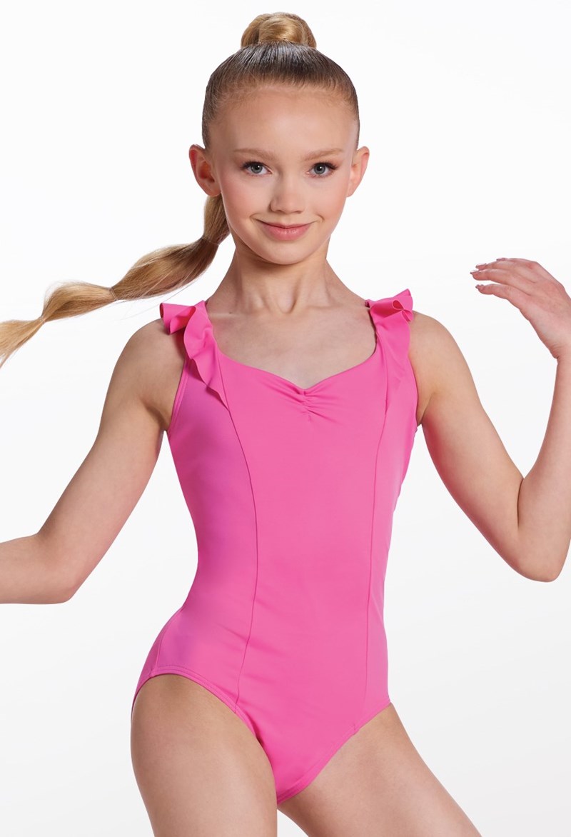 Ruffled Pinch-Front Dance Leotard - Bubblegum - Small Adult - 18353