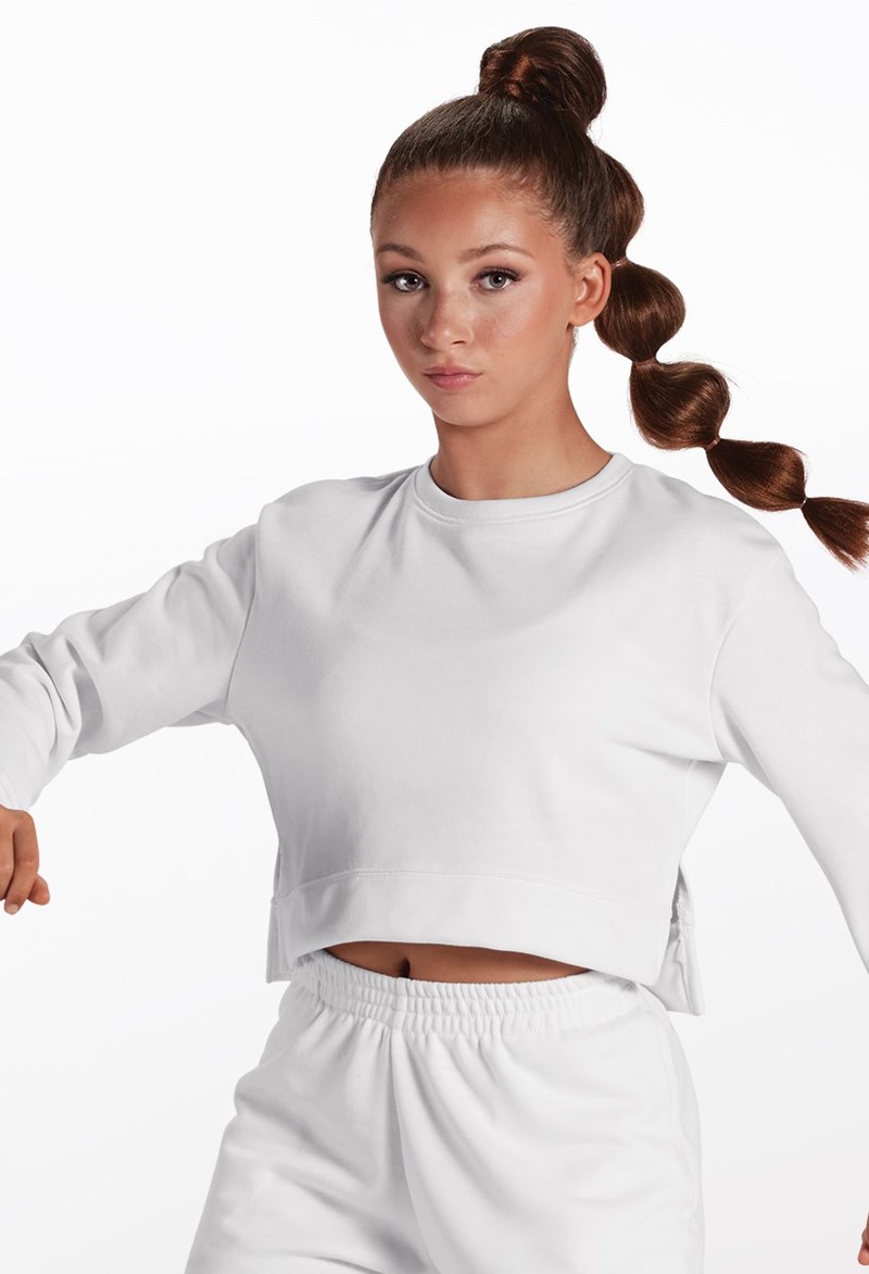 Go-To Terry Sweatshirt - White - Medium Adult - Dance Top 18388