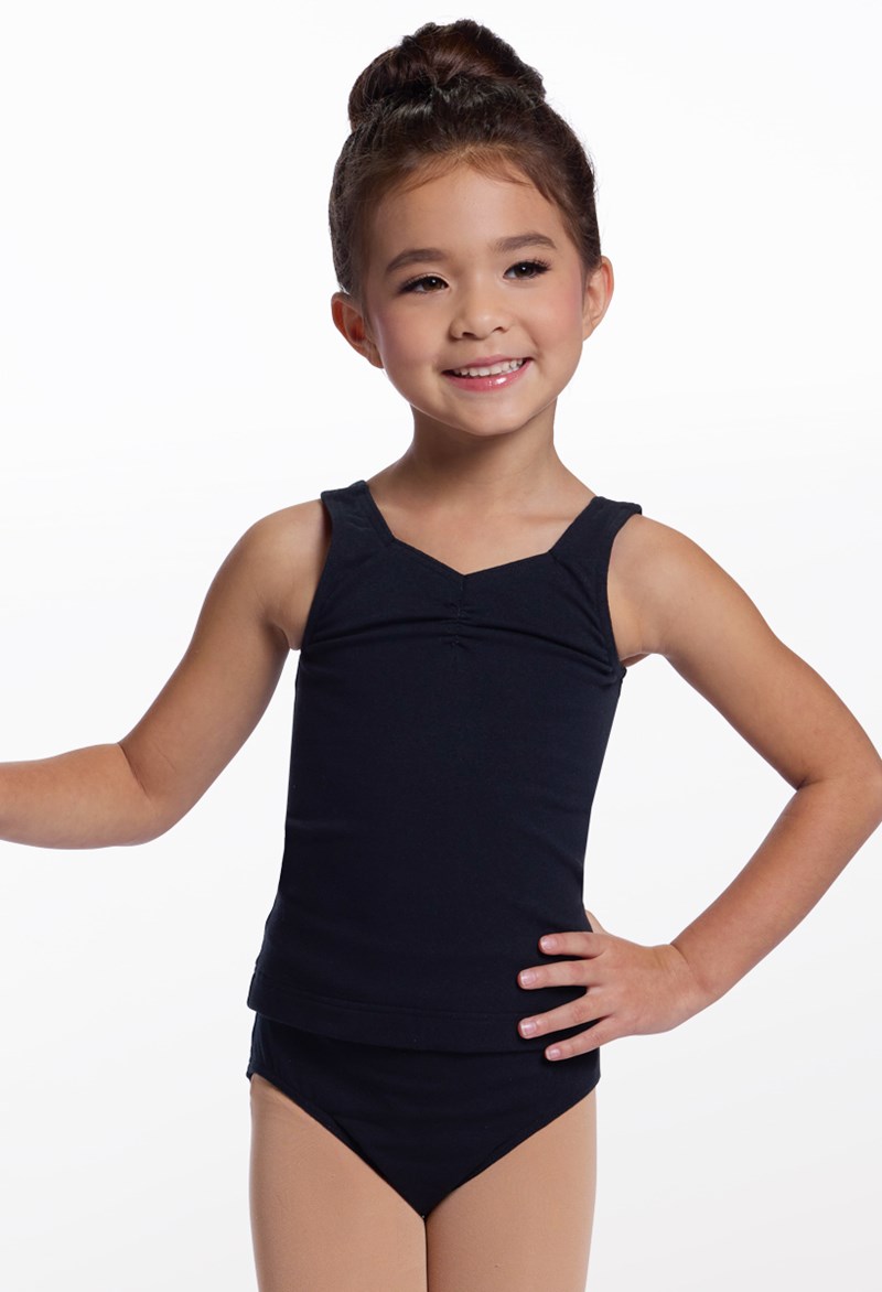 Tara Two-Piece Cotton Dance Leotard - Black - Intermediate Child - 18401