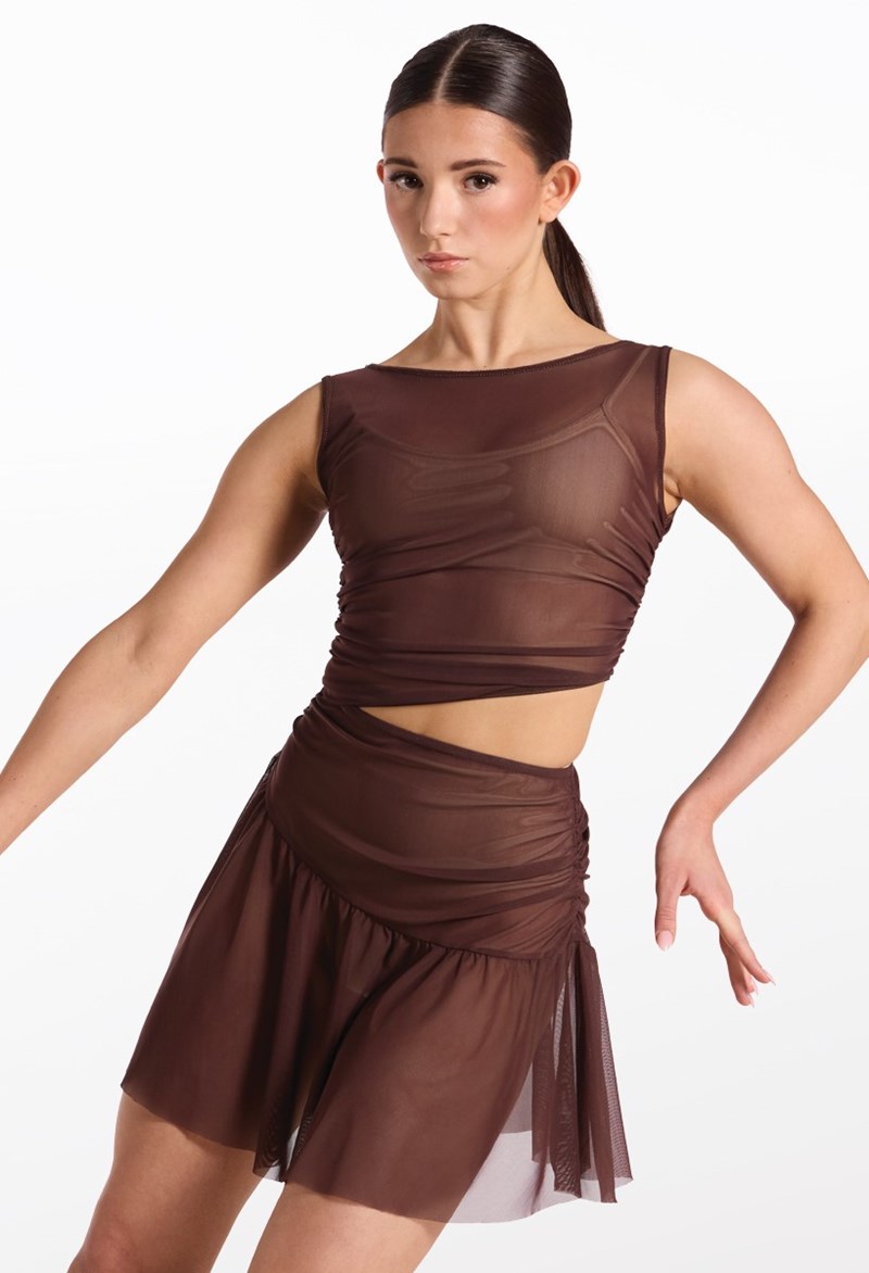 Wrapped Mesh Overdress - Chocolate - Small Adult - Dance Dress 18535