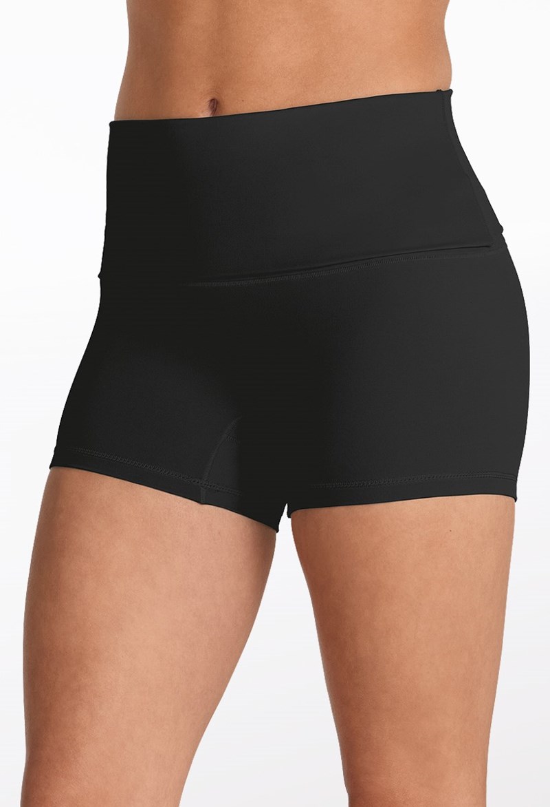 FlexTek Foldover Waist Short - Black - XL Child - Dance Short 19685