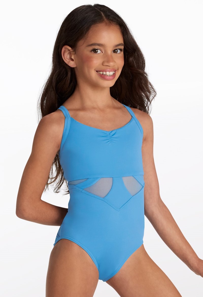 Mesh Cami Strap Dance Leotard - Sky Blue - Small Child - 19691