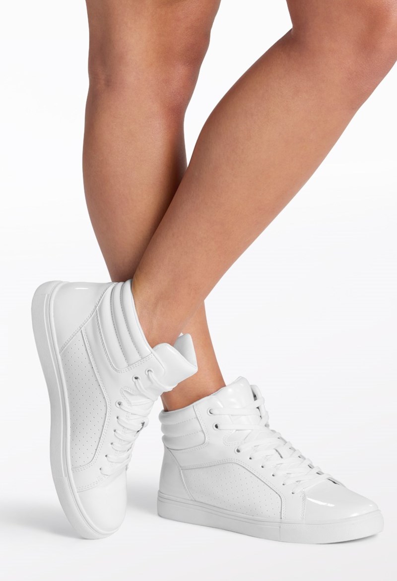 Glossy High-Top Dance Sneaker - White - Size 13 - Dance Shoe B25