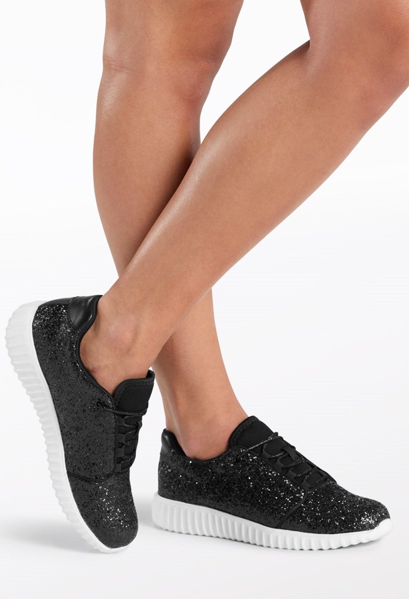 Sparkly Low-Top Dance Sneaker - Black - Size 12 - Dance Shoe B75