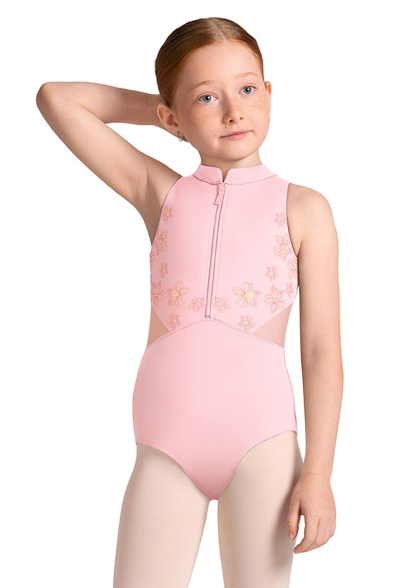 Bloch Cayla Front Zip Dance Leotard - Candy Pink - Small Child - CL40011