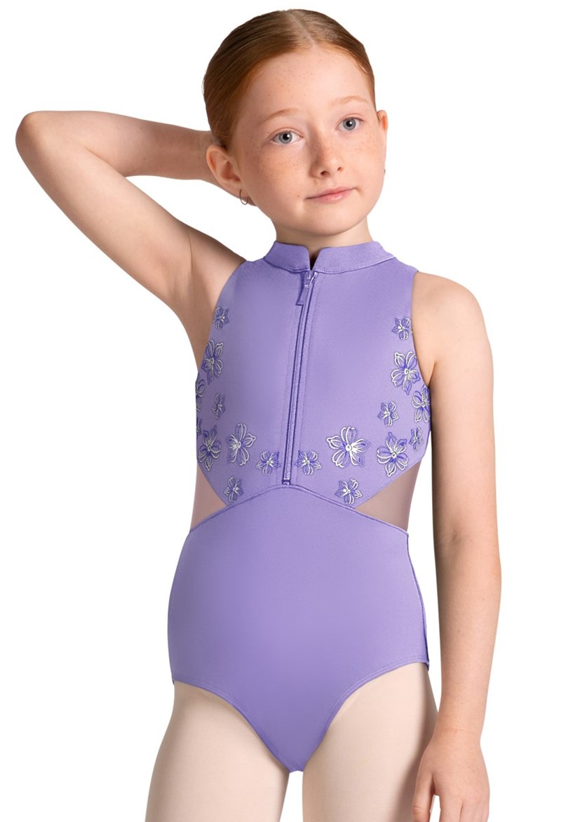 Bloch Cayla Front Zip Dance Leotard - Lilac - 14 - CL40011