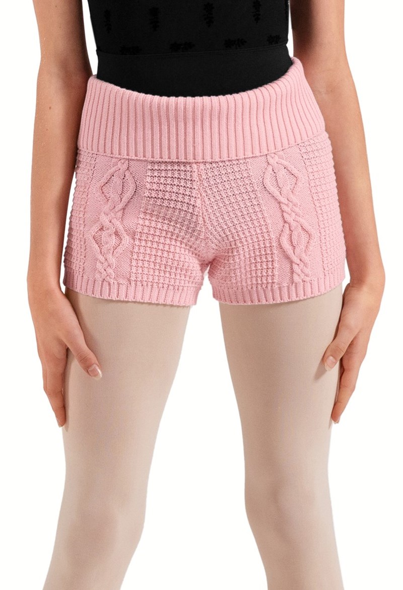 Bloch Maya Cable Knit Dance Shorts - Candy Pink - Small Child - CR90018