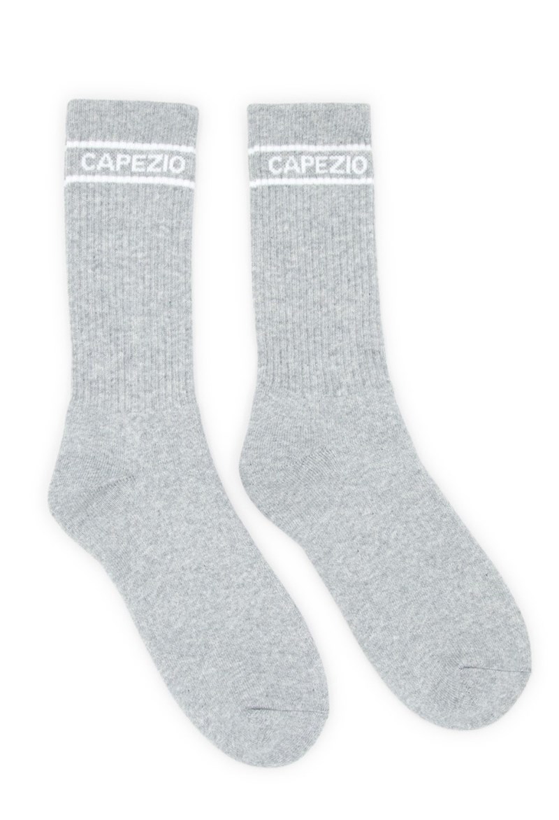 Capezio Unisex Crew Sock - Heather Gray - Size S - Dance Shoe F6001