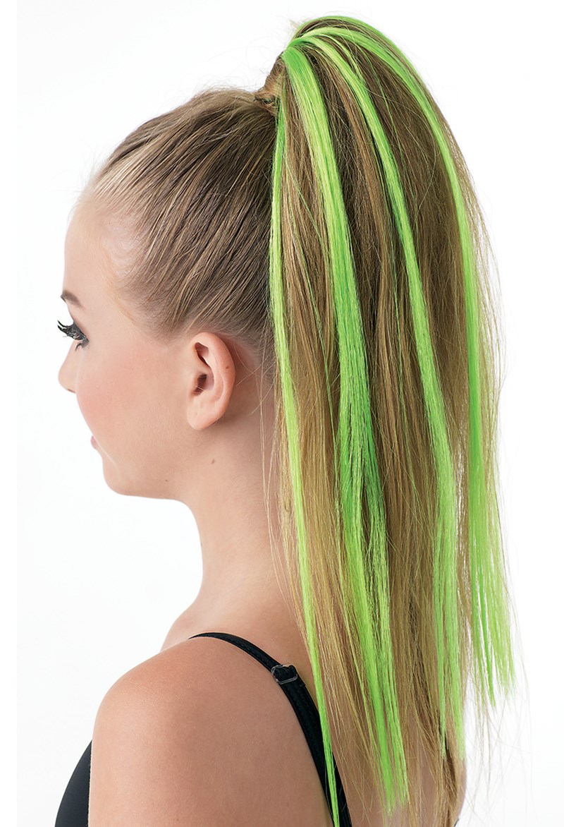 Dance Accessories - Faux Color Hair Extension - Lime - NO SIZE - HA67