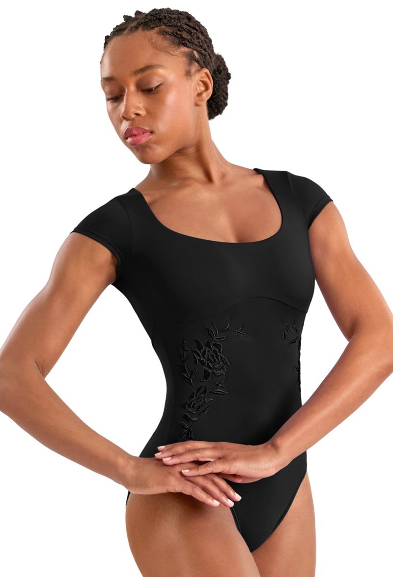 Mirella Floral Cap Sleeve Leo - Black - M - M2010LM