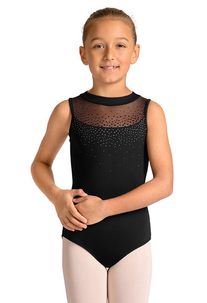 Mirella Zipper Back Dance Leotard - Black - Medium Child - M40005C