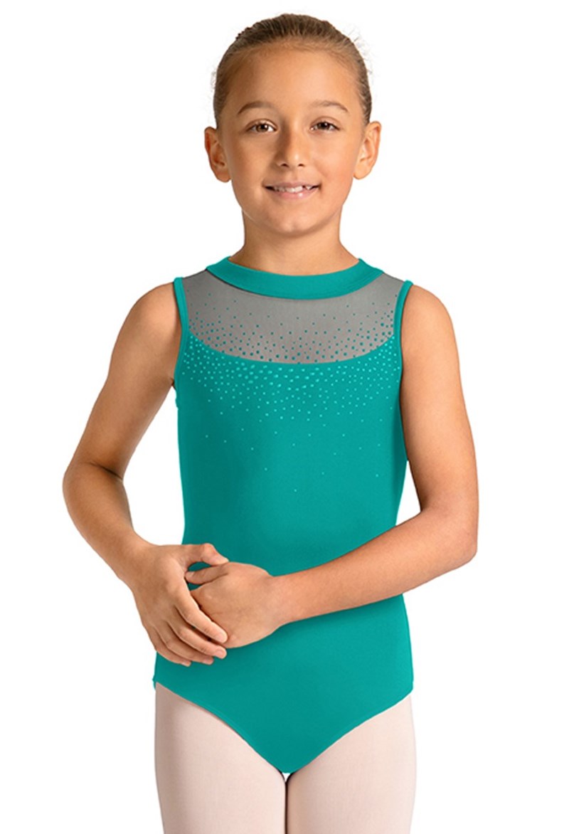 Mirella Zipper Back Dance Leotard - Caribbean - Medium Child - M40005C