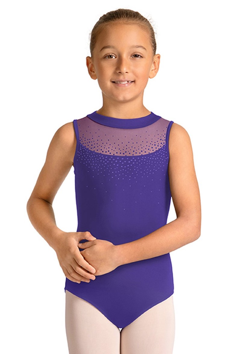 Mirella Zipper Back Dance Leotard - Violet - 12 - M40005C