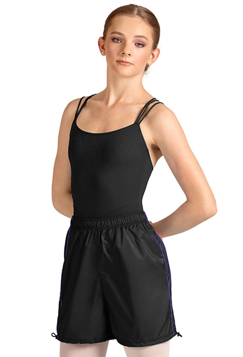 Mirella Ripstop Piping Dance Shorts - Black - L - M90003