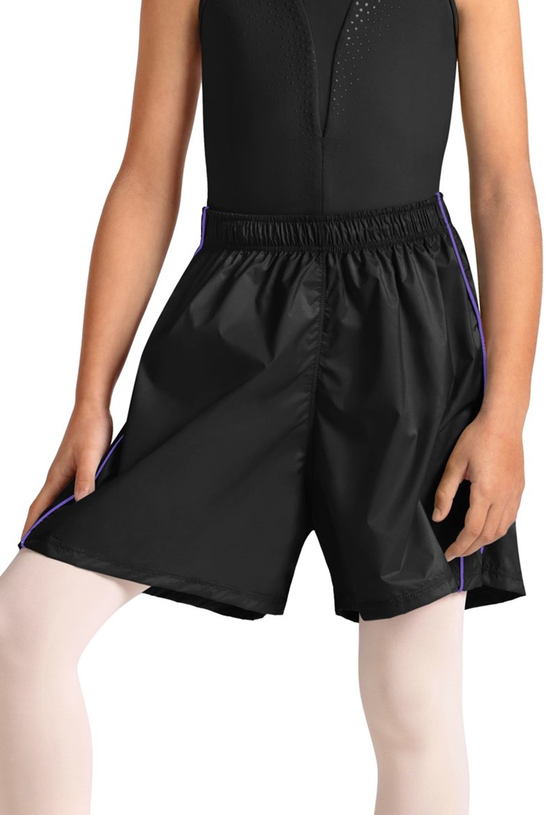 Mirella Kids Ripstop Dance Shorts - Black - 14 - M90005
