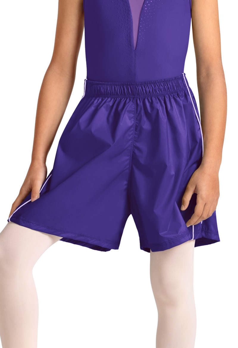 Mirella Kids Ripstop Dance Shorts - Violet - 12 - M90005