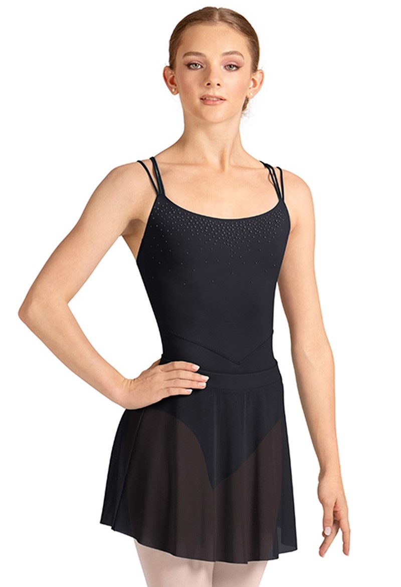 Mirella Mesh Pull On Skirt - Black - L - Dance Skirt MS10003