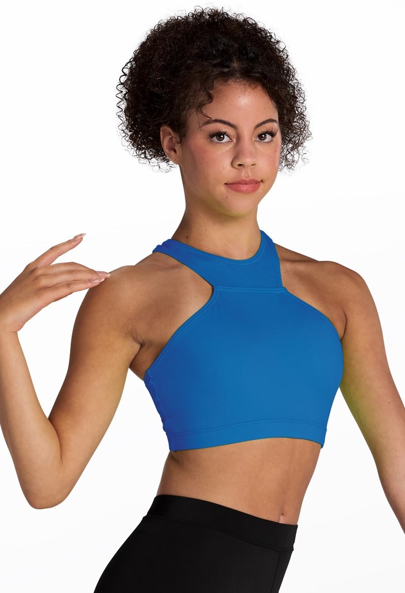High Neck Halter Bra Top - Cobalt - XL Child - Dance Top MT7478