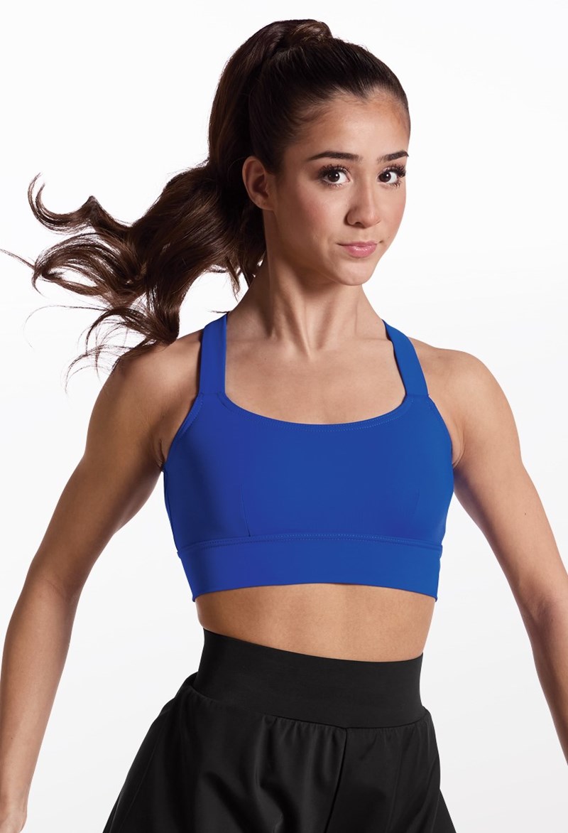 Crisscross Back Bra Top - Cobalt - Small Child - Dance Top MT7766