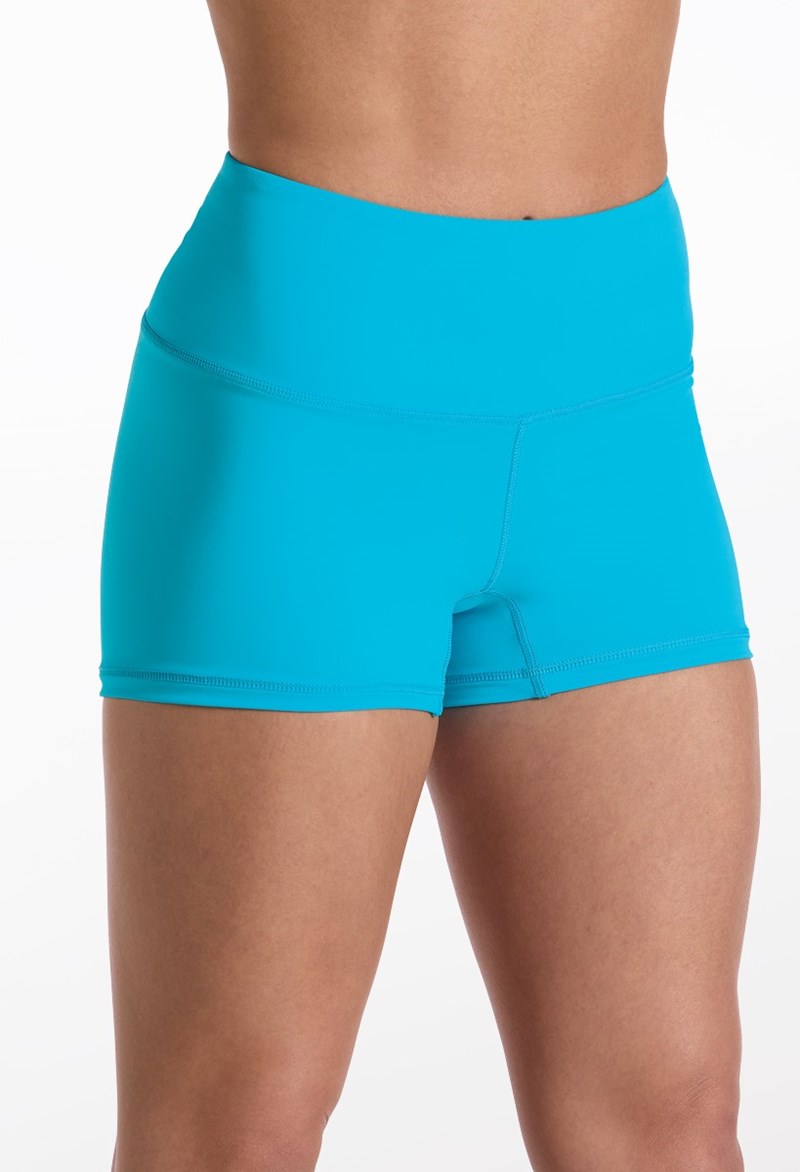 Wide Waist Mid-Rise Dance Shorts - Turquoise - Large Child - MT9193