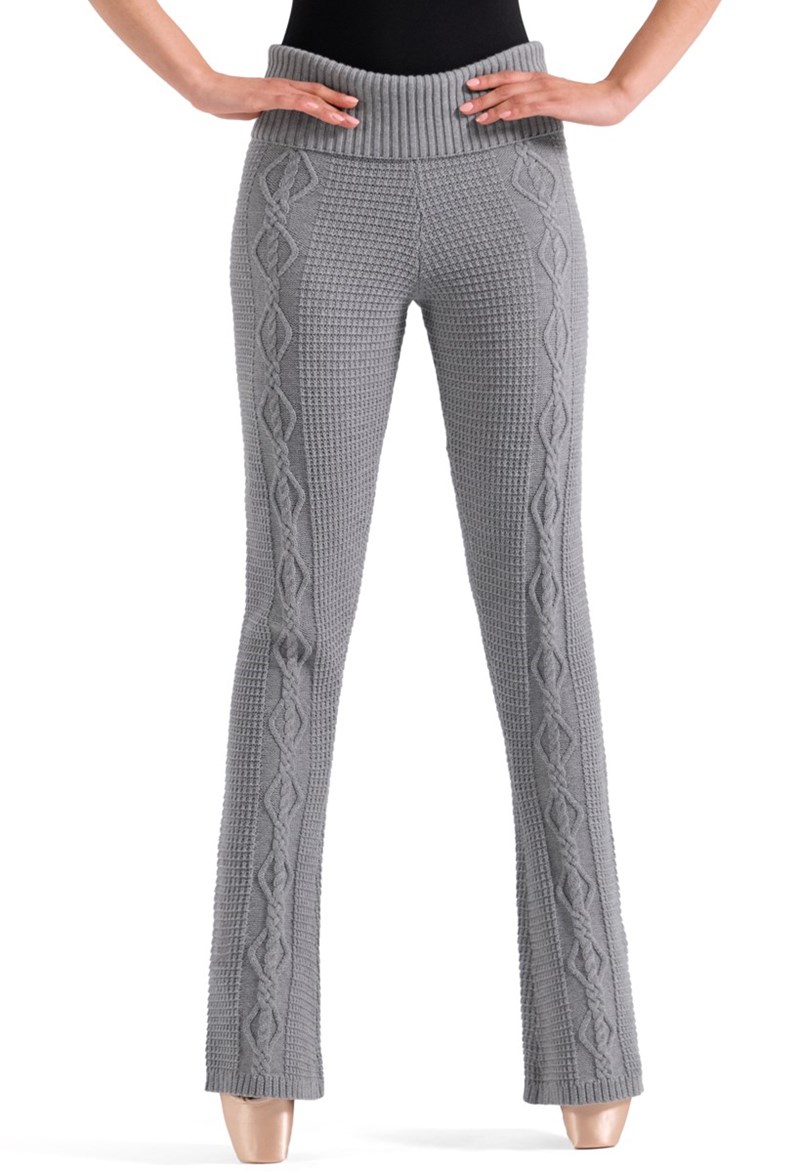Bloch Elena Knit Flare Dance Pants - Grey/marle - M - P80010