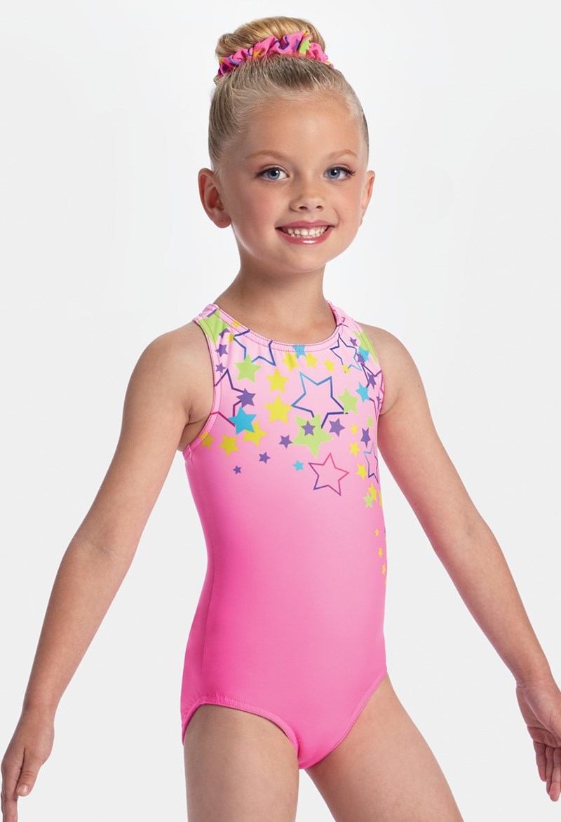 Fantasy Prints Leotard - Pink Ombre Star - Intermediate Child - Gymnastics Leotard PL12305