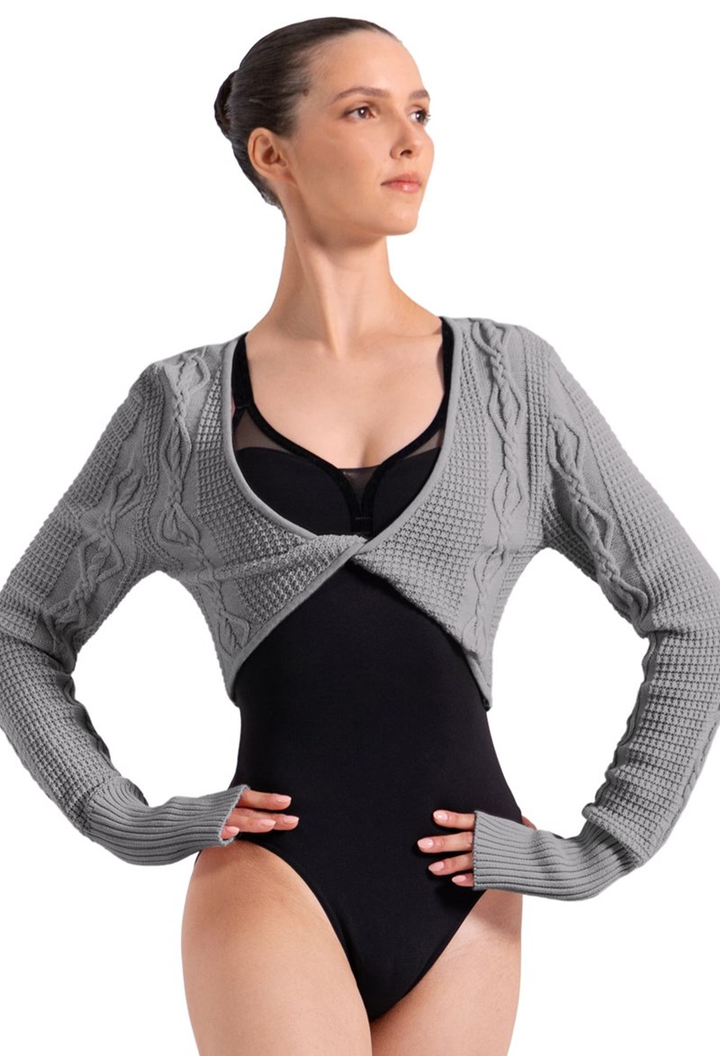Bloch Madison Twist Front Top - Grey/marle - L - Dance Top Z30040